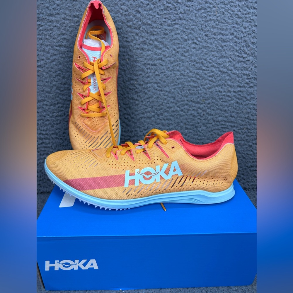 NEW!‎ Hoka U Cielo X LD Track Spike Radiant Yellow Camilla Unisex M 13/W 14.5